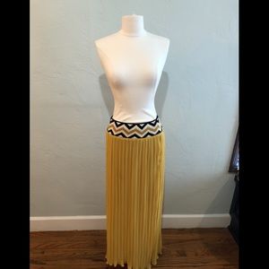 Anthropologie Dear Creatures Gold Maxi Skirt XS